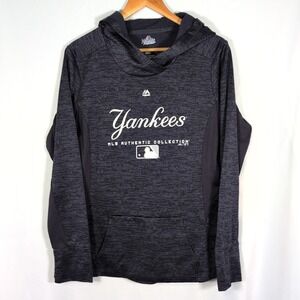New York Yankees Majestic Hoodie Pullover Shirt Sweatshirt Size Large